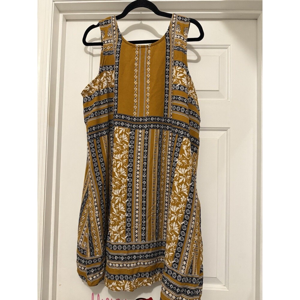 Maurice Mustard Midi Dress Size 1 Boho